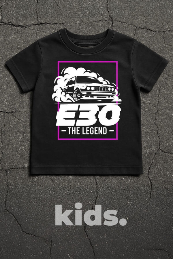 koszulka dziecięca z bmw e 30 drift dla małego fana bmw Koszulka dziecięca BMW e30 The Legend