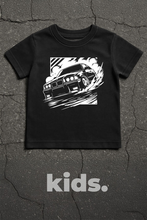 koszulka dziecięca z bmw e36 drift dla małego fana bmw Koszulka dziecięca BMW E36 Drift