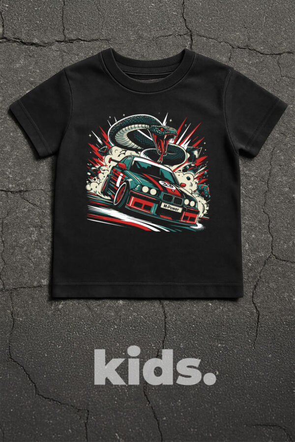 koszulka dziecięca z bmw e36 drift dla małego fana bmw snake Koszulka dziecięca BMW E36